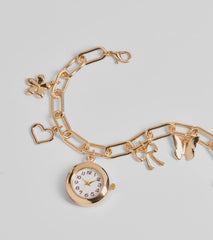 So Glam Chain Link Charm Bracelet